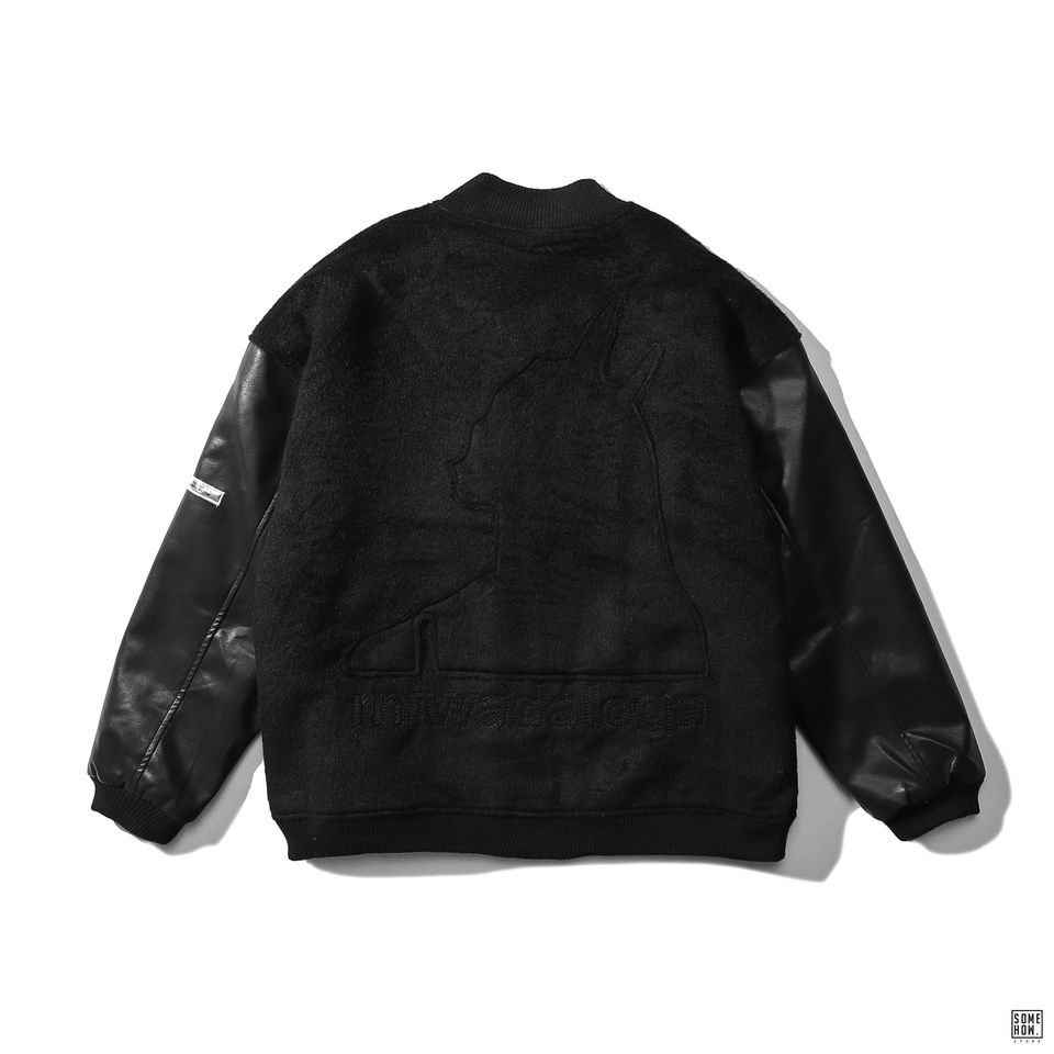 Bomber Tay Phối Da Hình