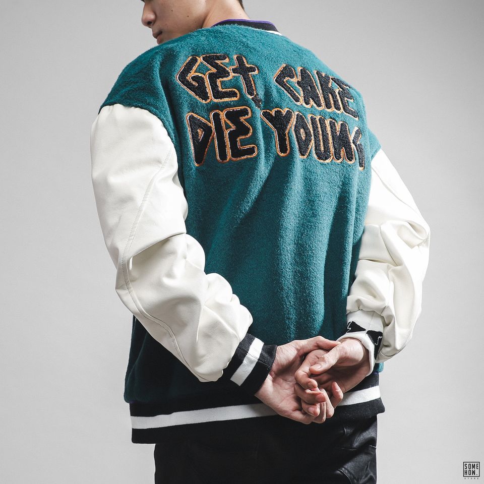Bomber Tay Phối Da W96