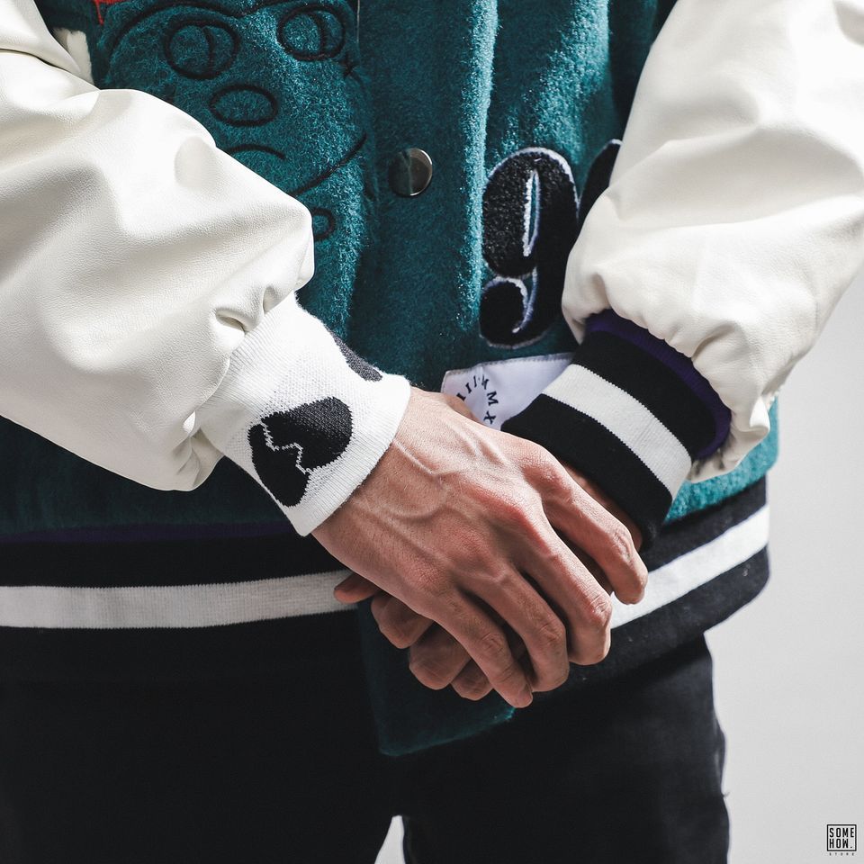 Bomber Tay Phối Da W96