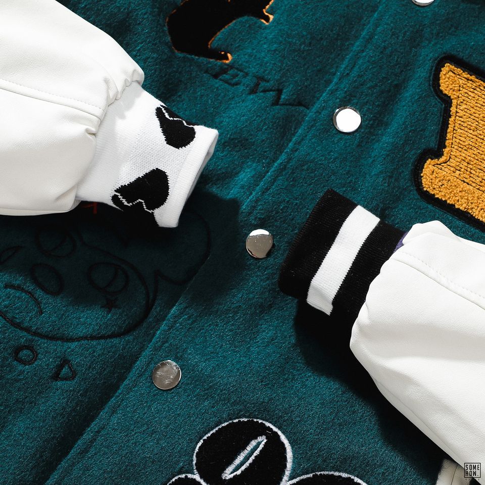 Bomber Tay Phối Da W96