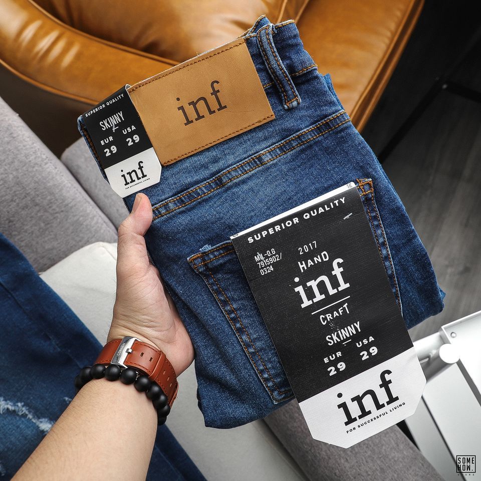 Quần Jean Inf Xanh Skinny Ripped
