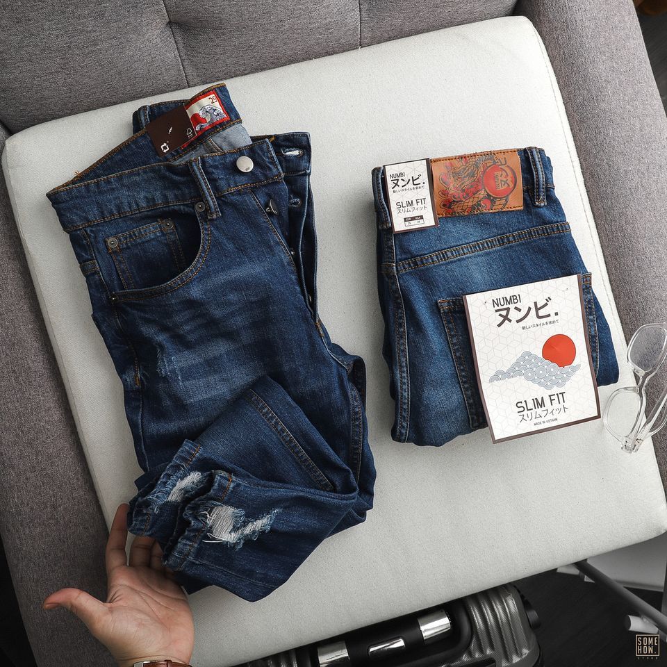 Quần Jean Numbi Xanh Slim