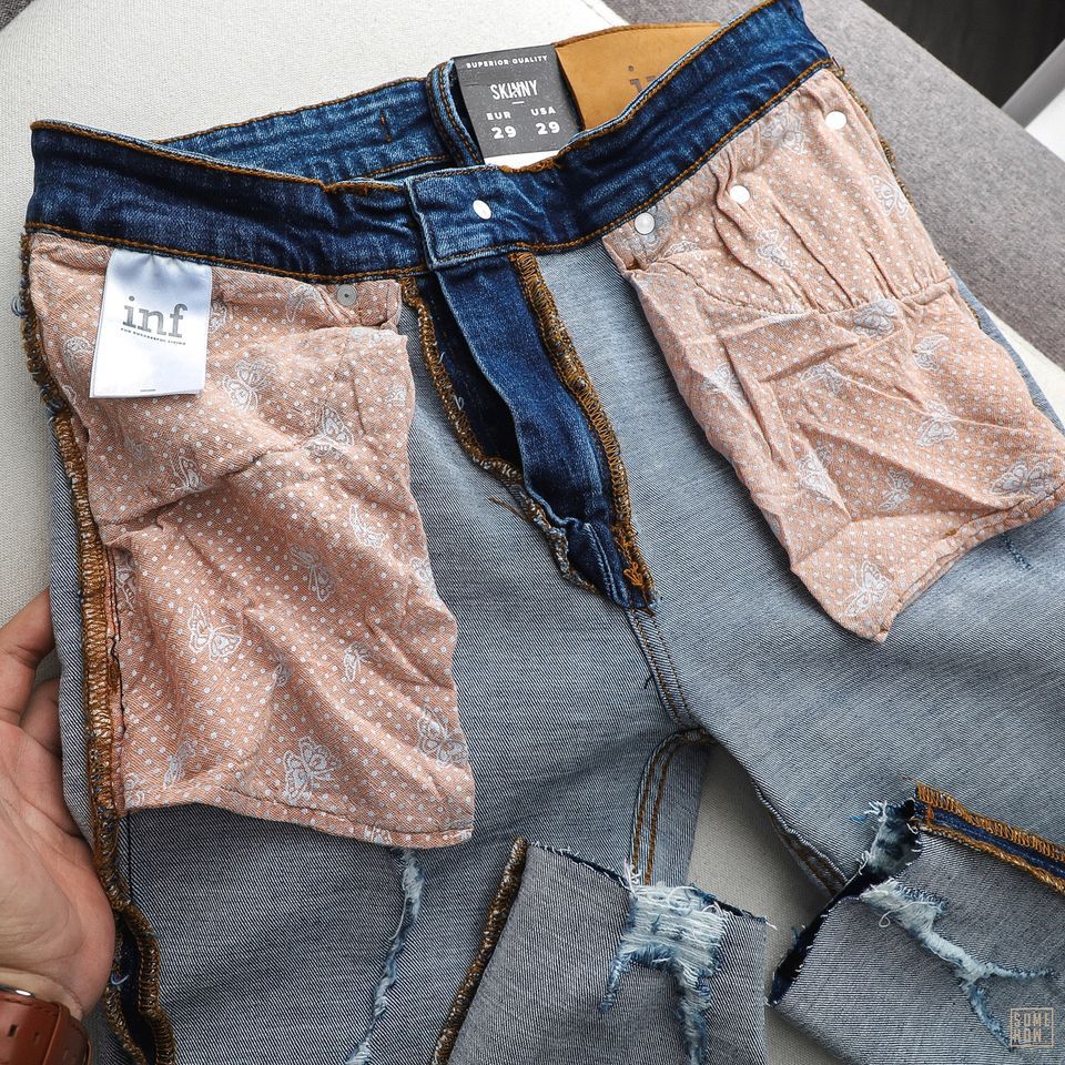 Quần Jean Inf Xanh Skinny Ripped