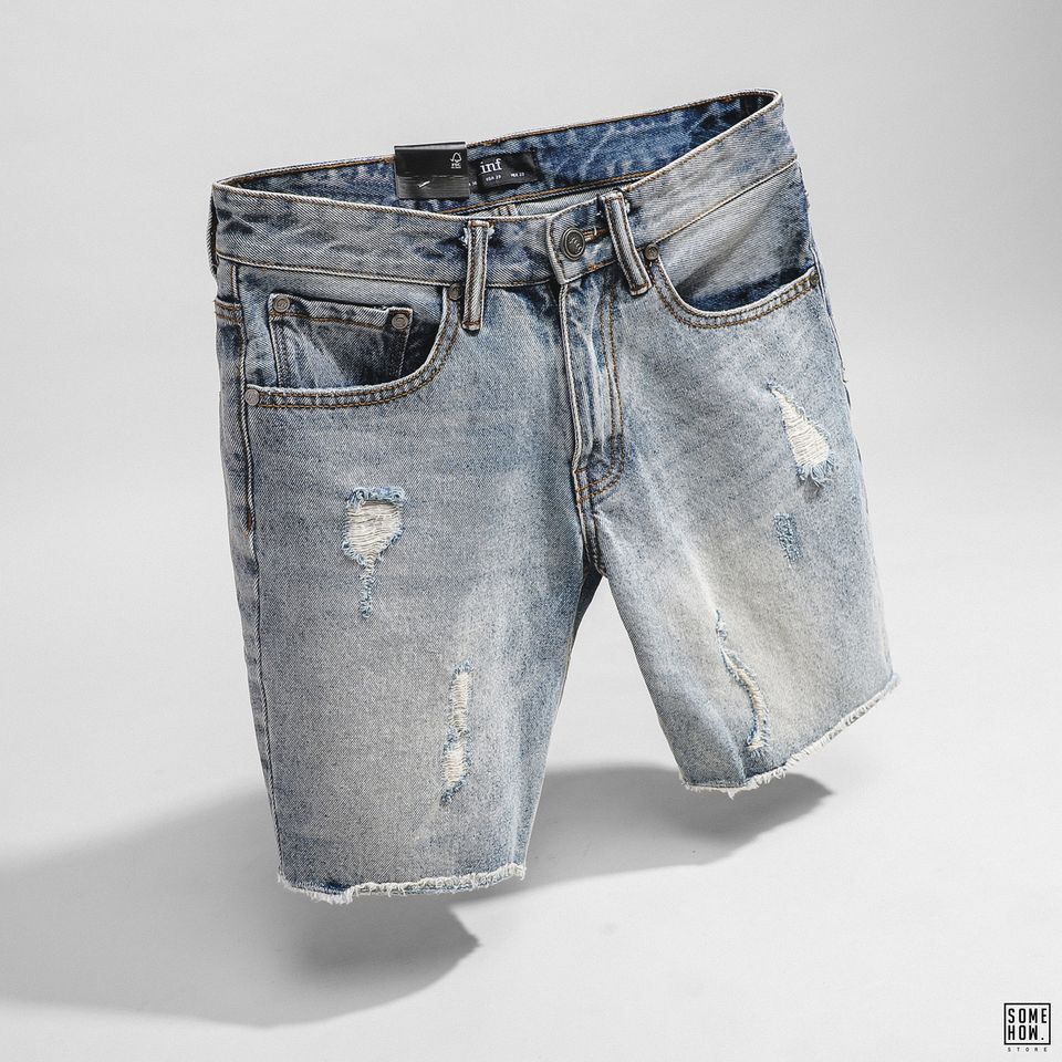 Short Jean Inf Xanh Wash