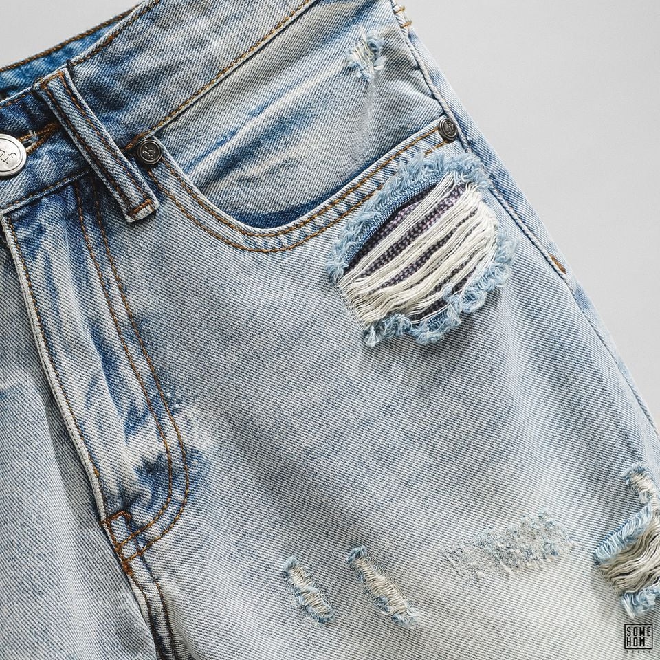 Short Jean Inf Bạc Wash