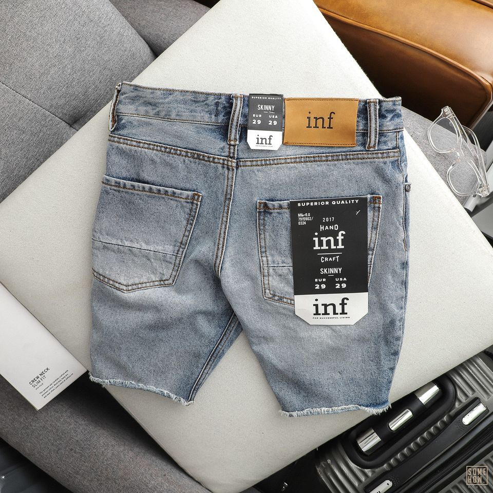 Short Jean Inf Xanh Wash