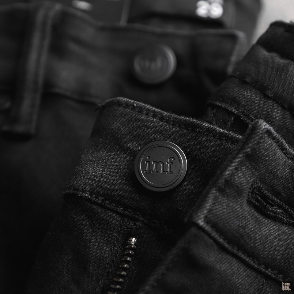 Quần Jean Inf Đen Zipper