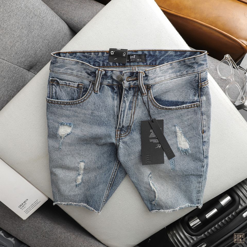 Short Jean Inf Xanh Wash