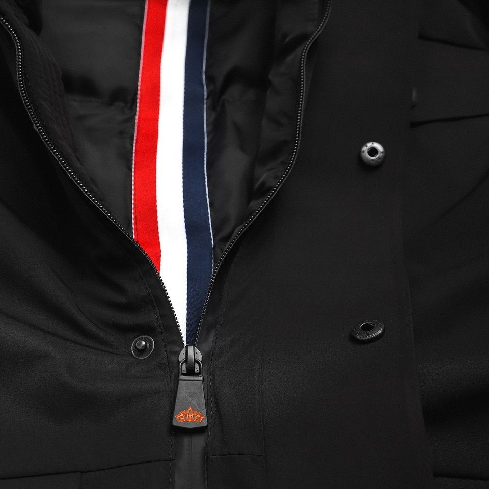 Khoác Phao Đen Phối Zip