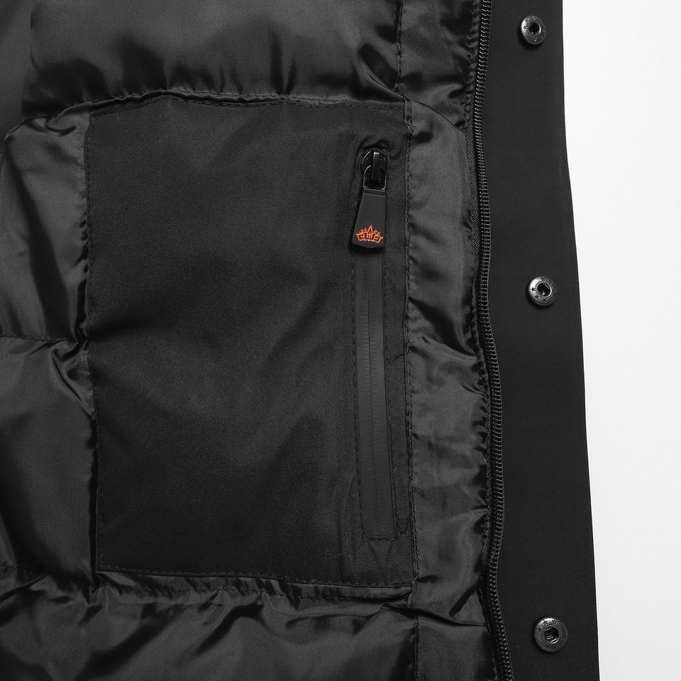 Khoác Phao Đen Phối Zip