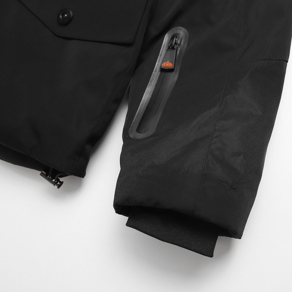 Khoác Phao Đen Phối Zip