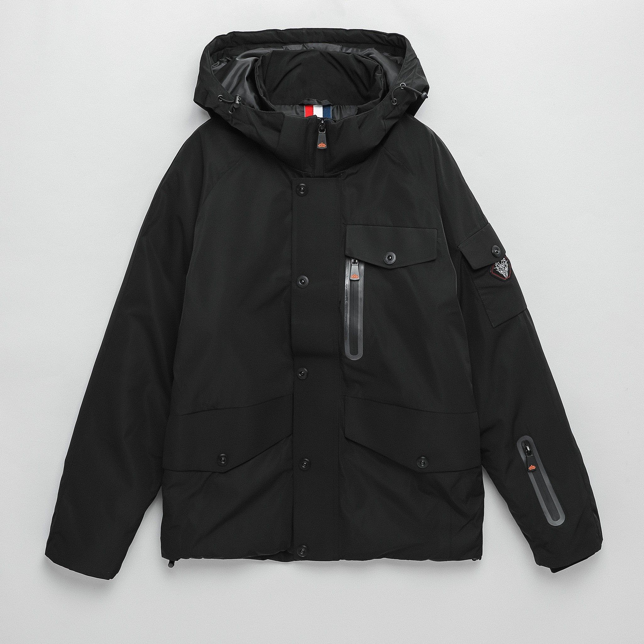 Khoác Phao Đen Phối Zip