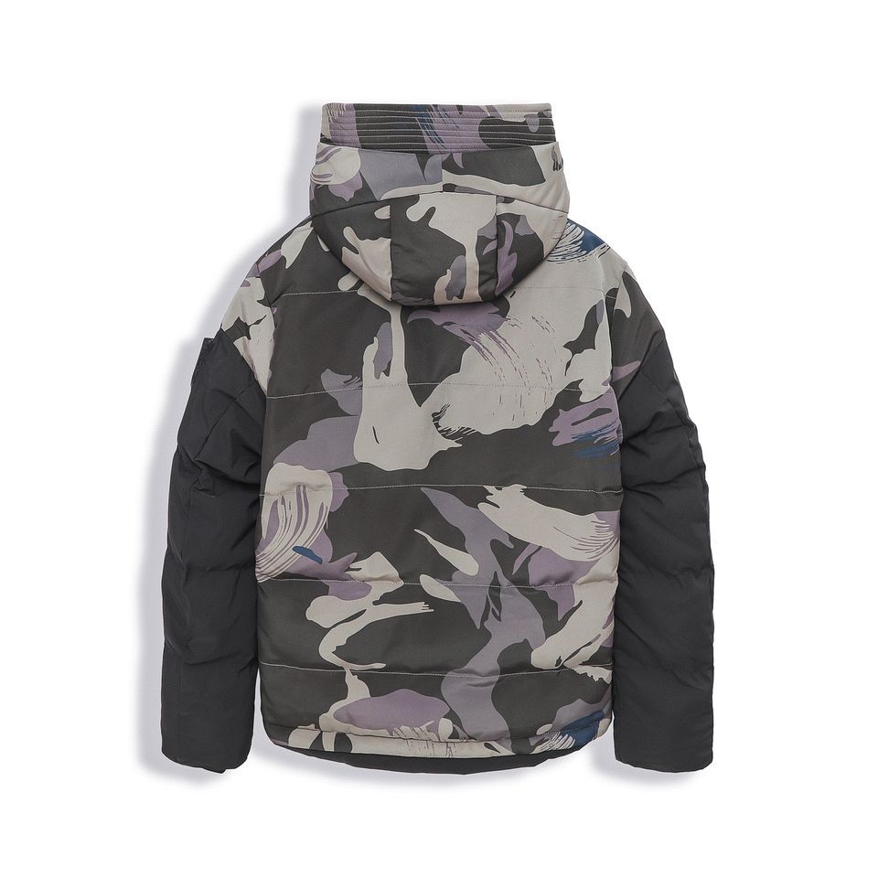 Khoác Phao Đen Phối Camo