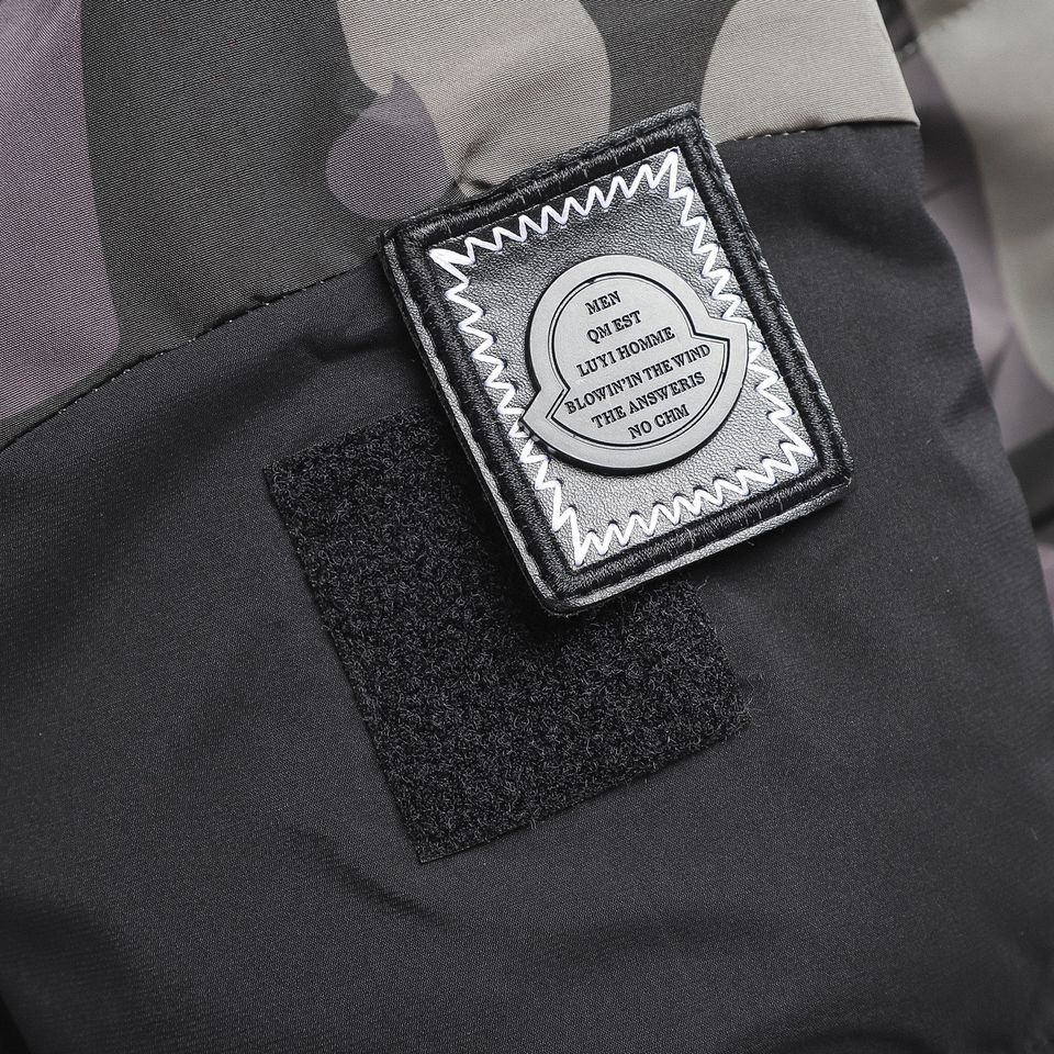 Khoác Phao Đen Phối Camo