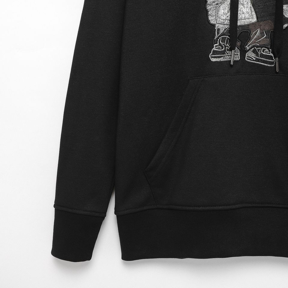 Hoodies INF Đen Thêu Gấu