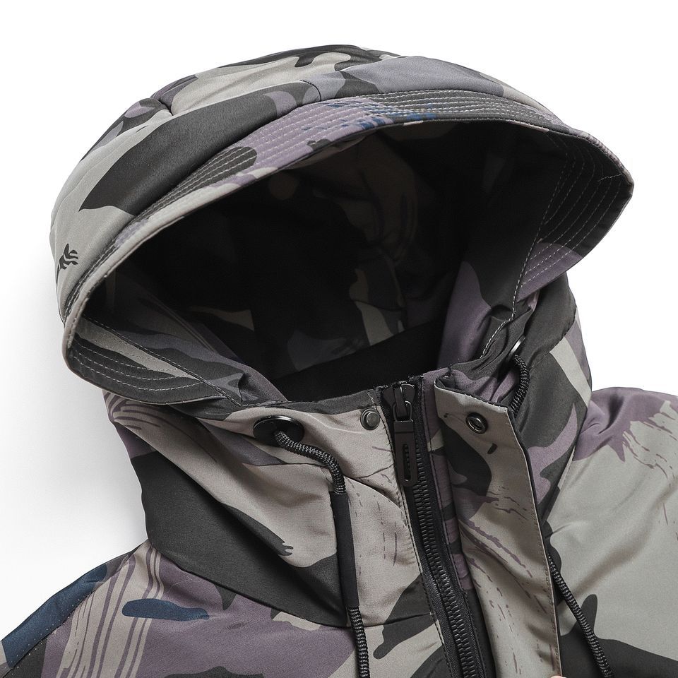 Khoác Phao Đen Phối Camo