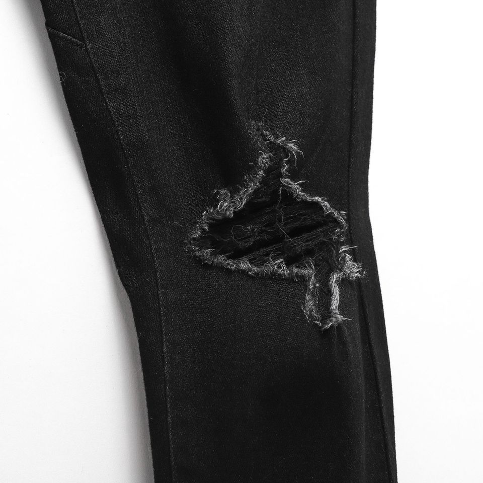 Quần Jean Inf Đen Washed Knee