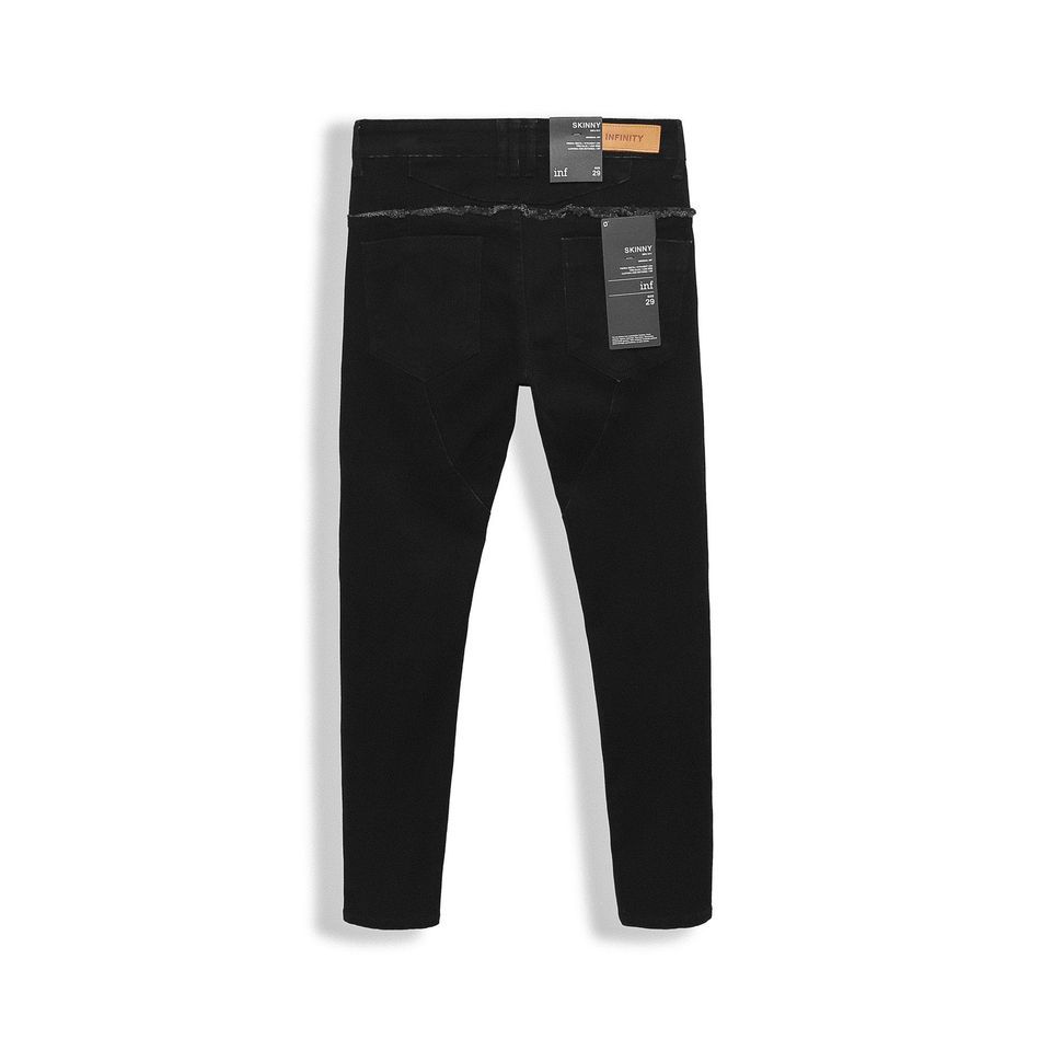 Quần Jean Inf Đen Washed Knee