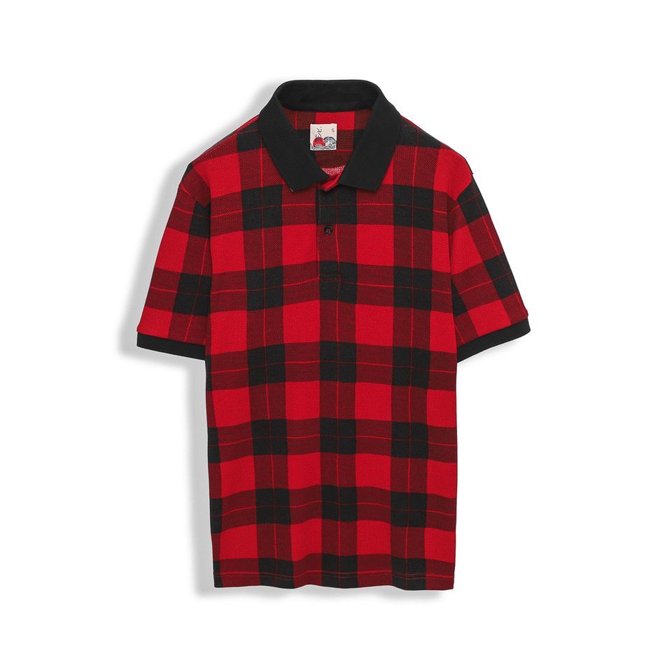 Polo Caro Đỏ Mix Đen
