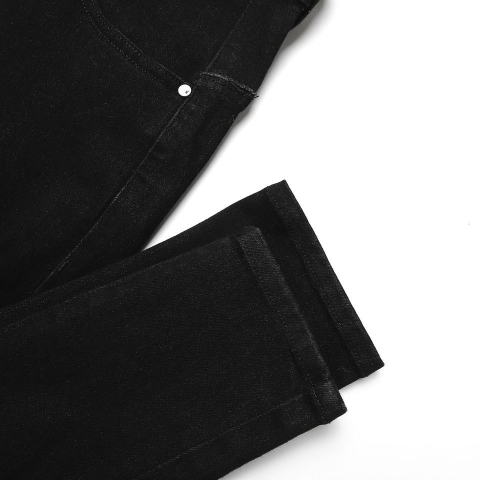 Quần Jean Inf Đen Washed Knee