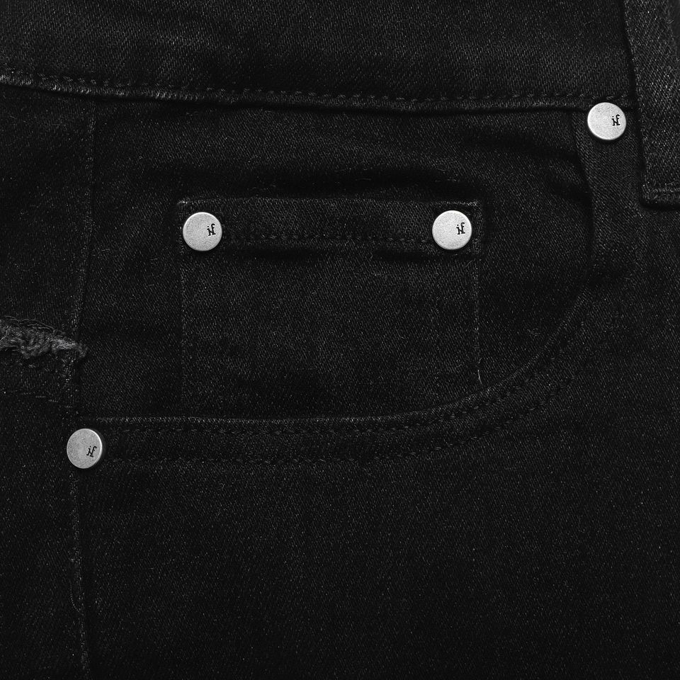 Quần Jean Inf Đen Washed Knee