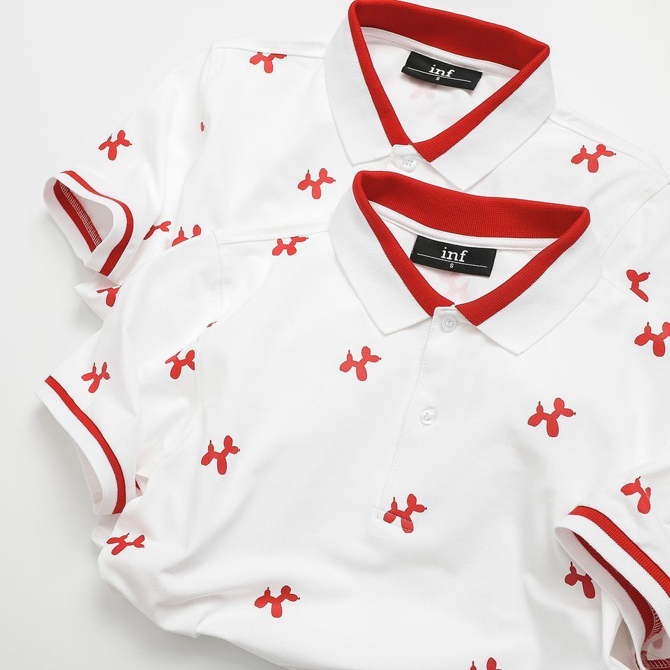Áo Polo Inf Trắng HT Đỏ