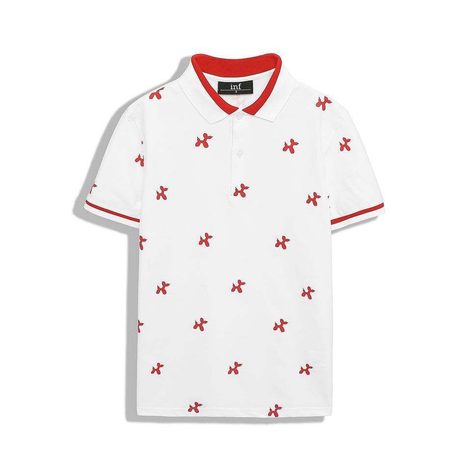 Áo Polo Inf Trắng HT Đỏ