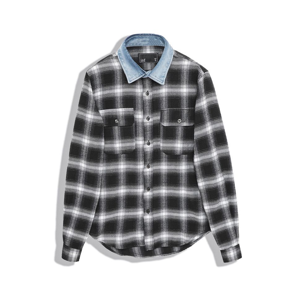Sơ Mi INF Caro Phối Cổ Jean