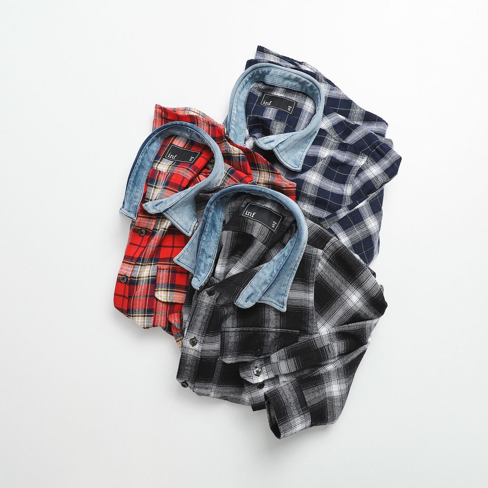 Sơ Mi INF Caro Phối Cổ Jean
