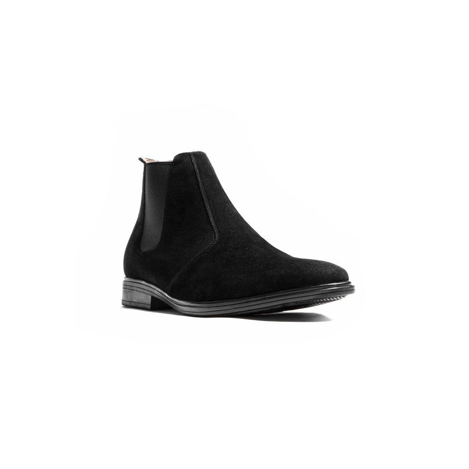 Giày Chelsea Boot Da Lộn Cổ Cao Đen