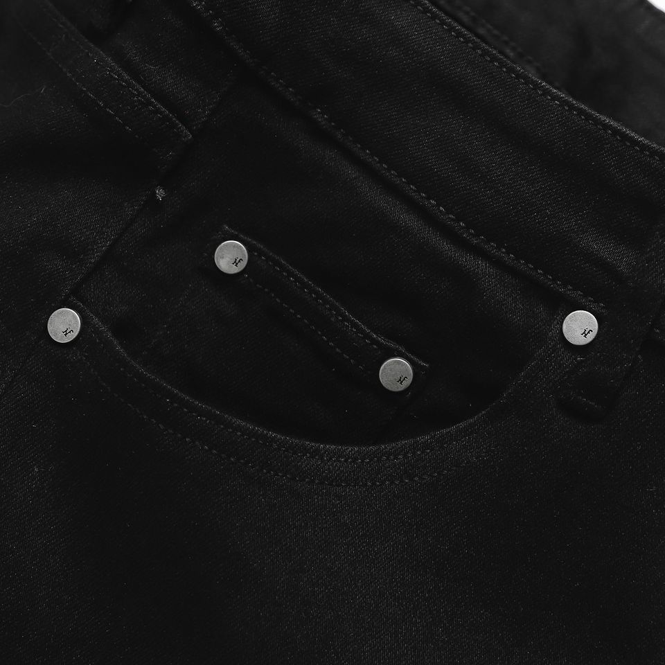Quần Jean Inf Đen Knees Cut