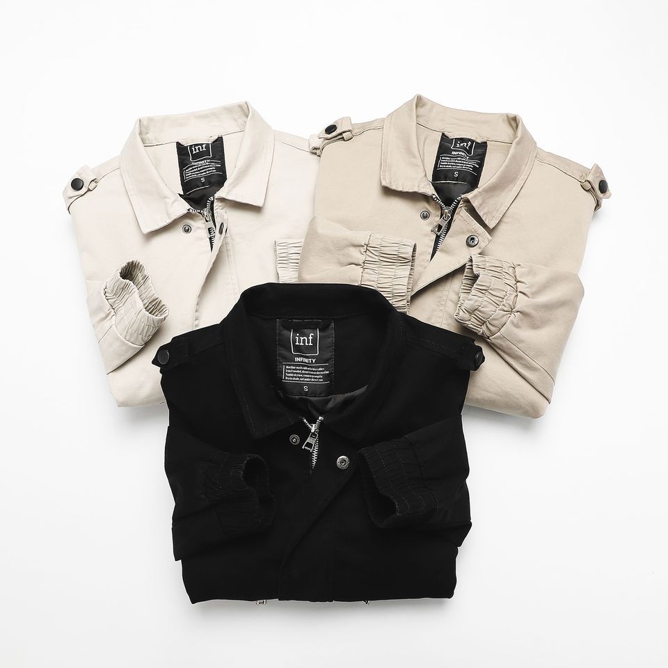 Áo Khoác Kaki INF Phối Zip
