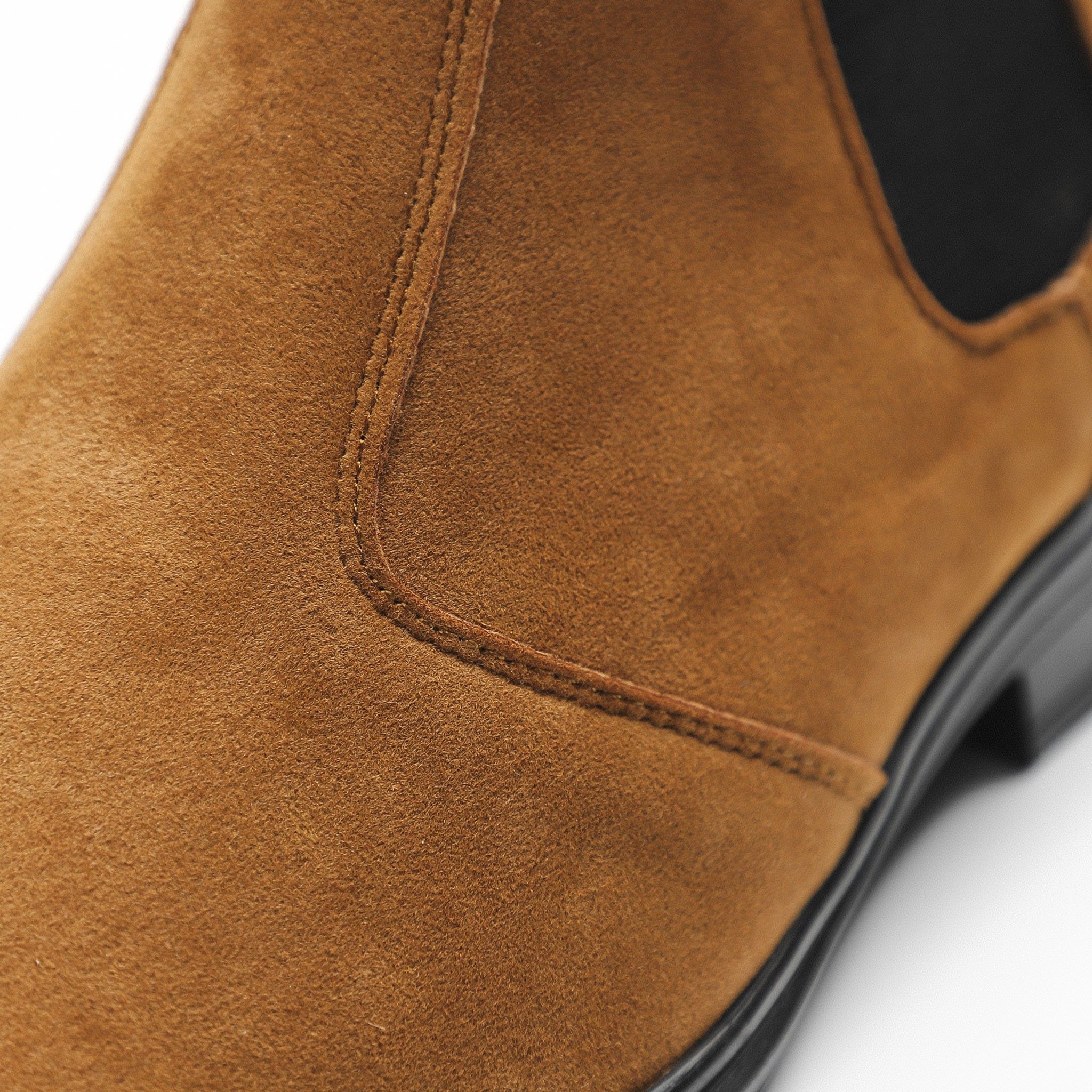 Chelsea Boot Da Lộn Cổ Cao Nâu