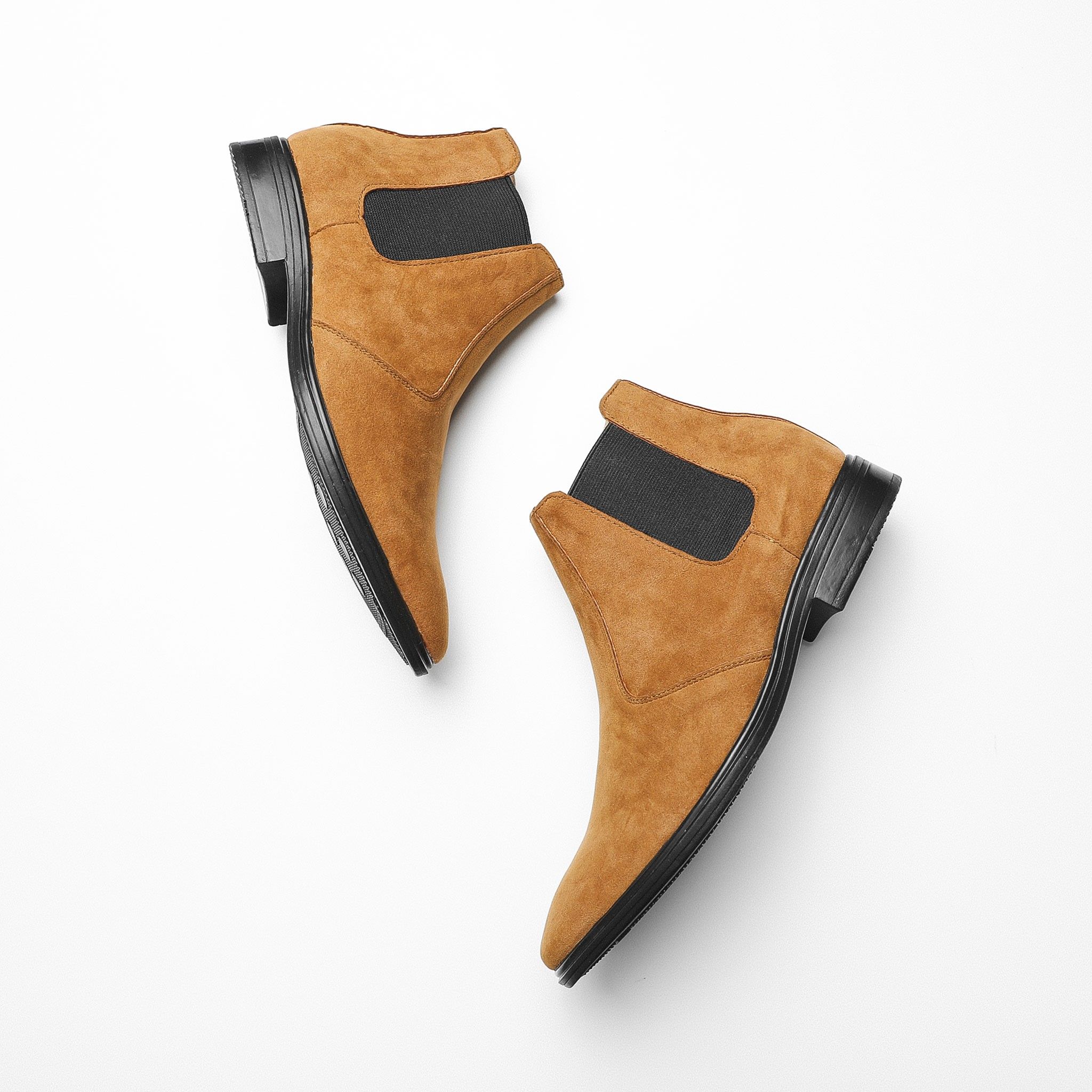 Chelsea Boot Da Lộn Cổ Cao Nâu