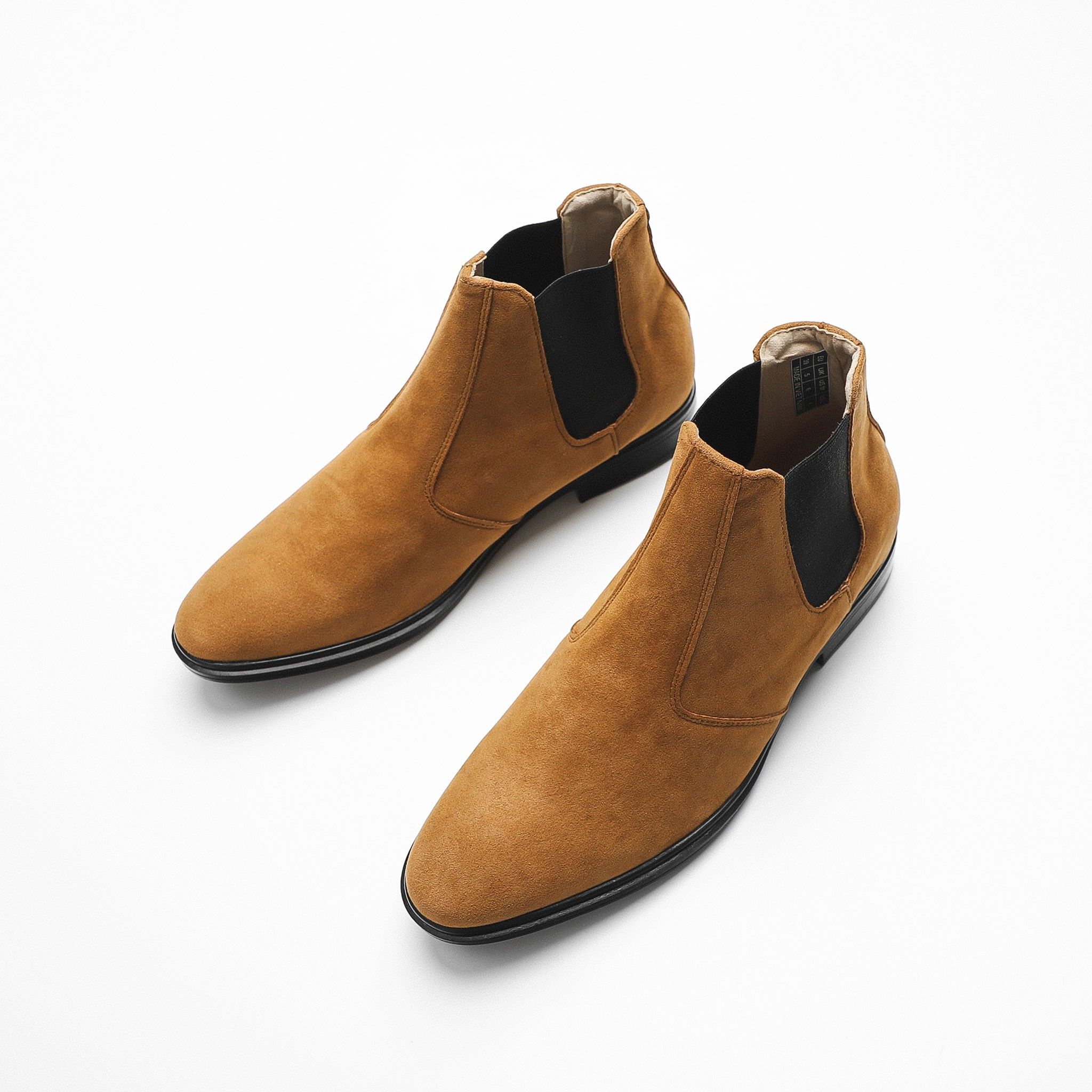 Chelsea Boot Da Lộn Cổ Cao Nâu