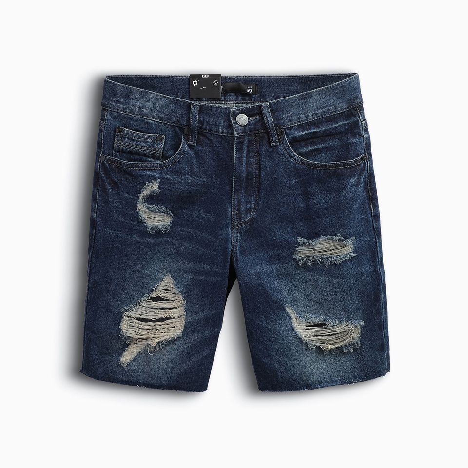 Short Jean Inf Dark Blue Rip
