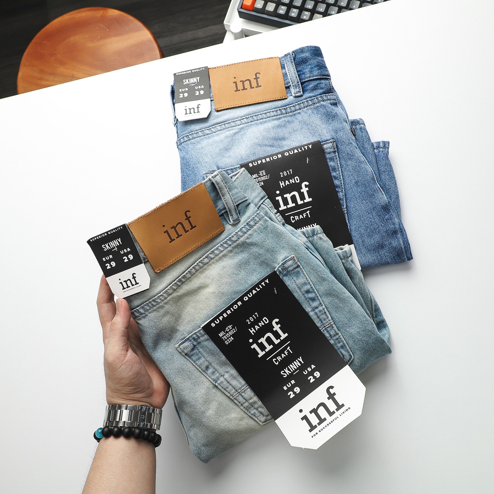 Short Jean Inf Wash Blue