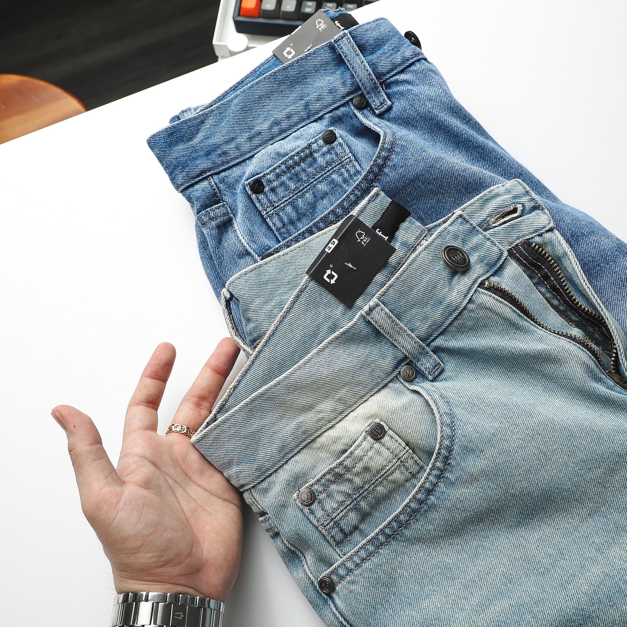 Short Jean Inf Wash Blue
