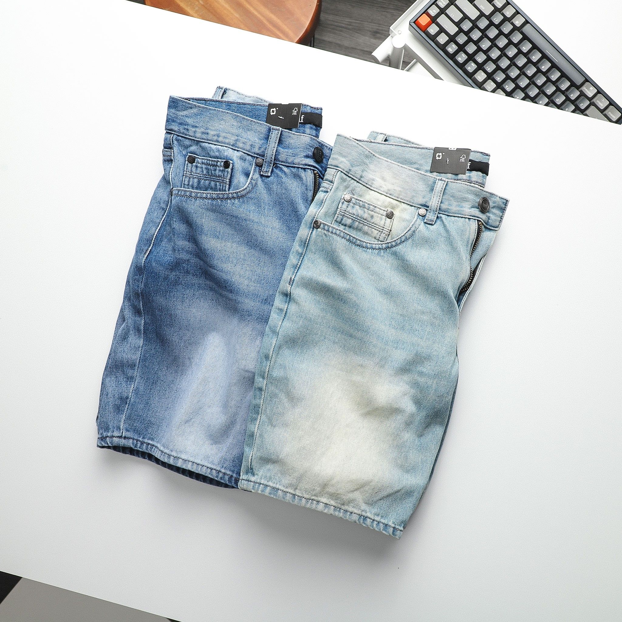 Short Jean Inf Wash Blue