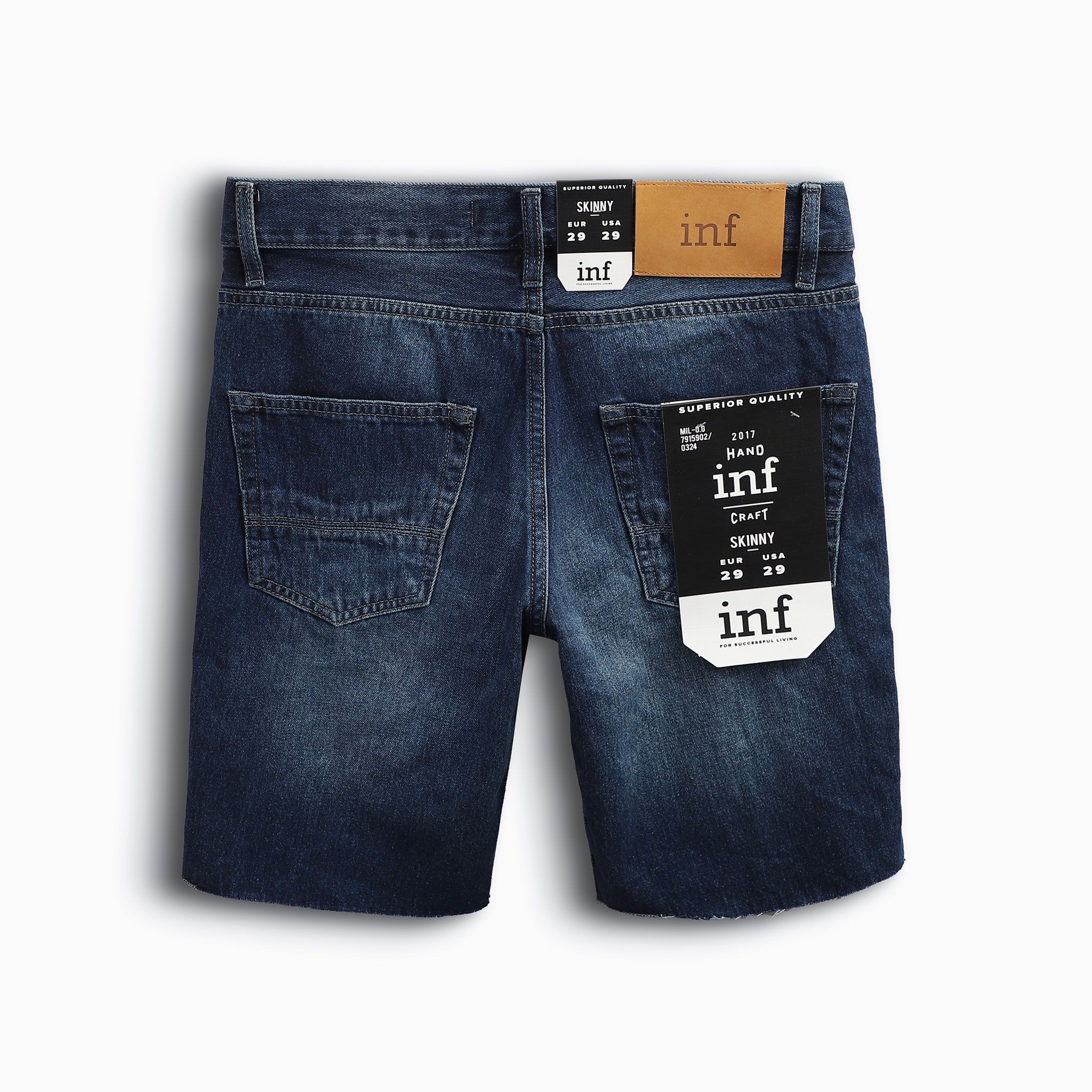Short Jean Inf Dark Blue Rip