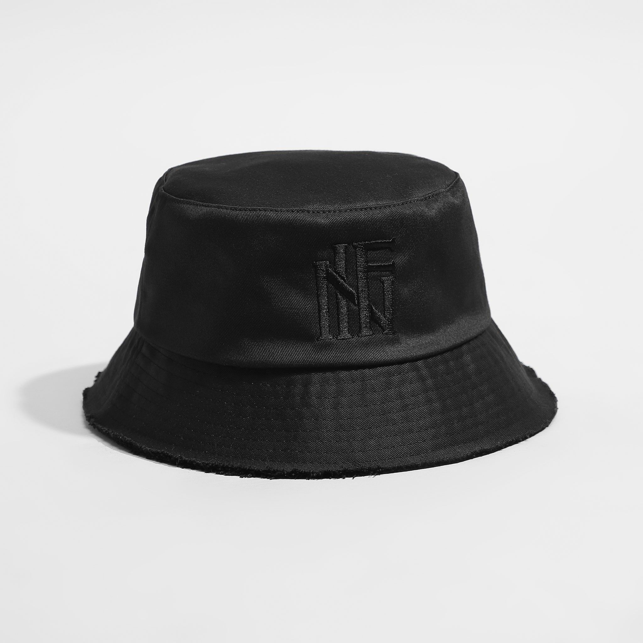Nón Bucket INF Đen Logo Thêu