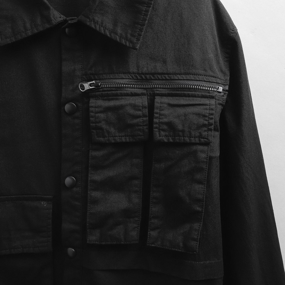 Áo Khoác Kaki Túi Hộp Zip