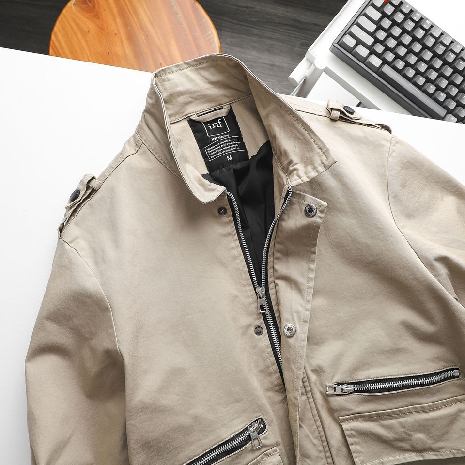 Áo Khoác Kaki INF Phối Zip