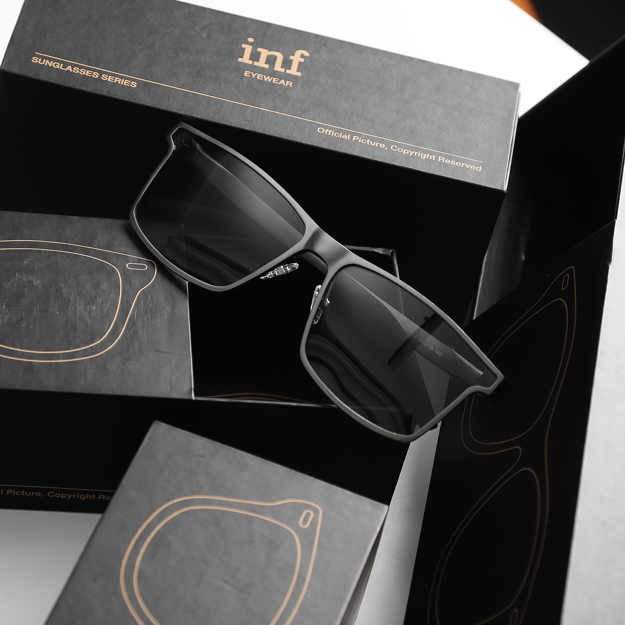 Kính INF Gọng Vuông Nhạt