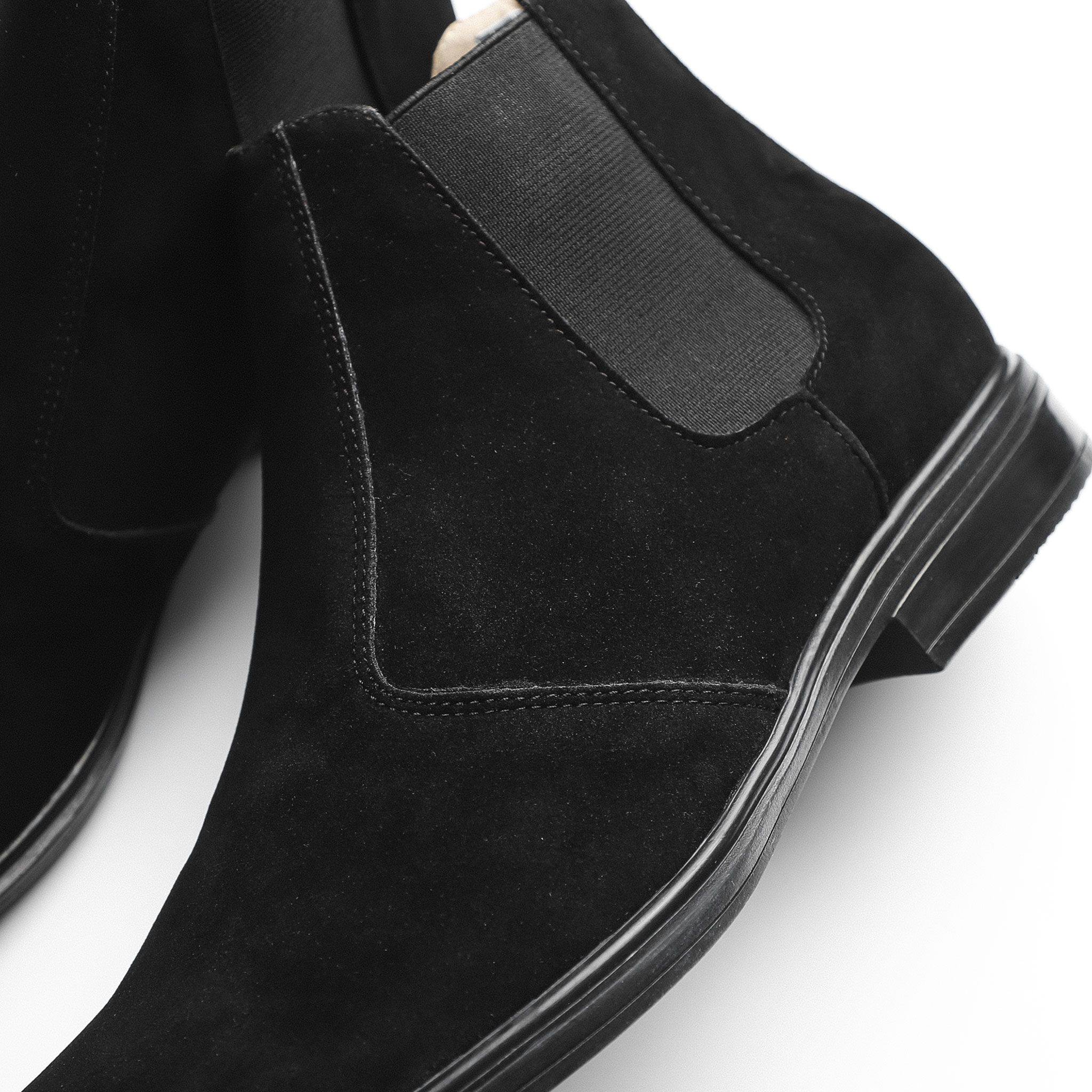 Giày Chelsea Boot Da Lộn Cổ Cao Đen