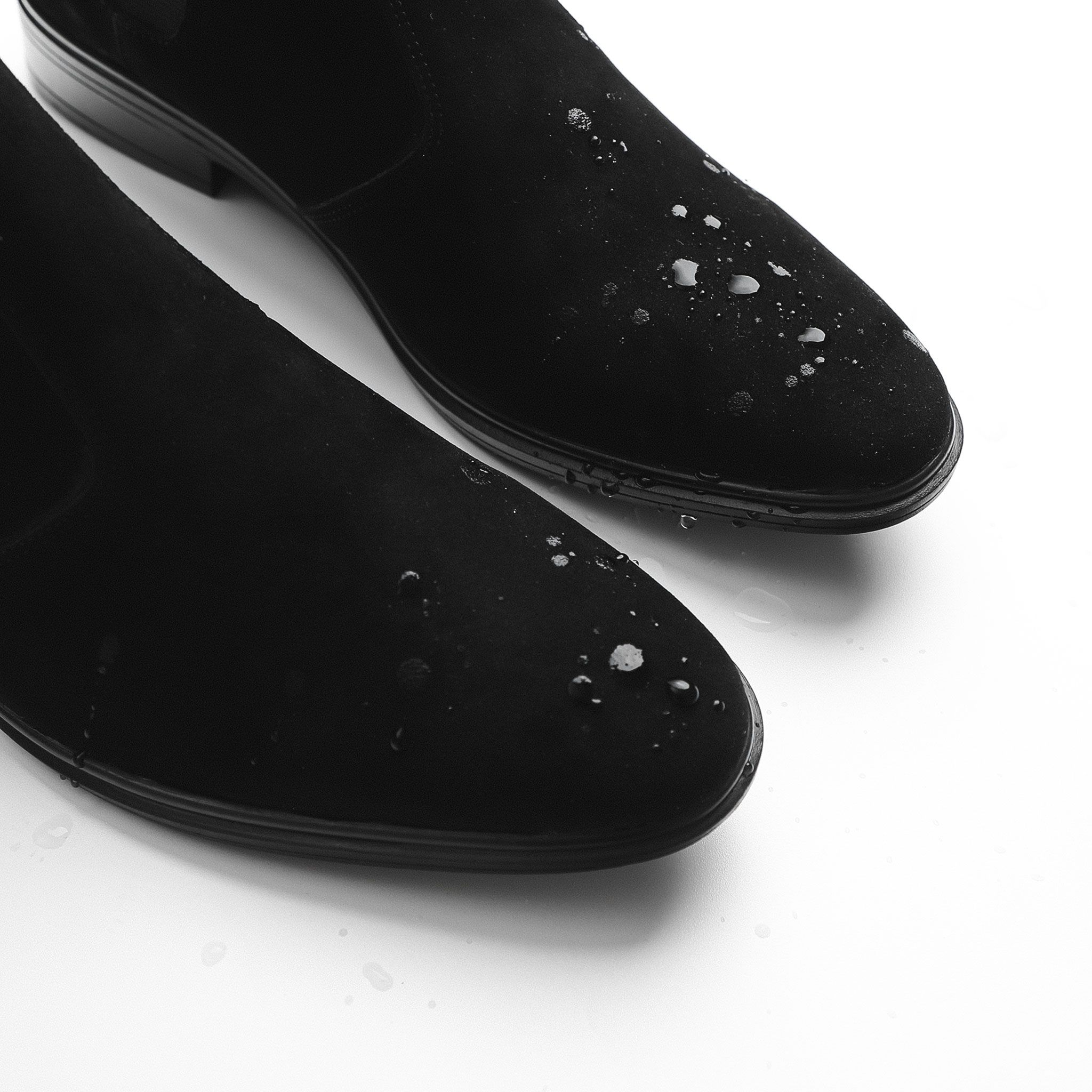 Giày Chelsea Boot Da Lộn Cổ Cao Đen