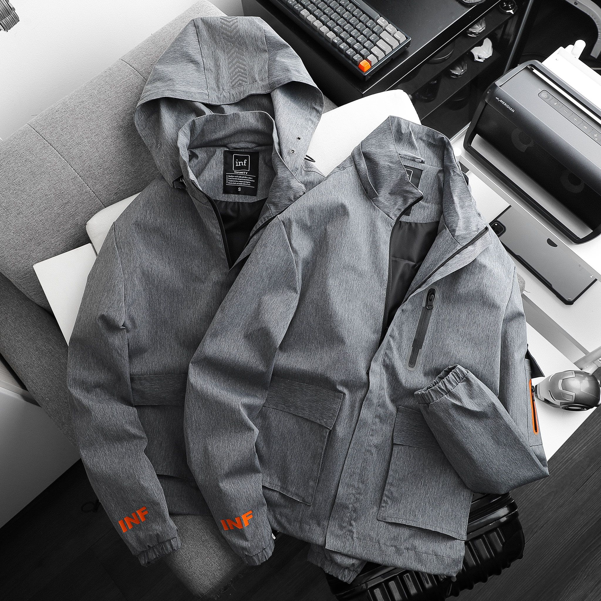 Áo Khoác Gió INF Phối Zip