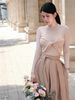 Set Áo Twist Long Sleeves Gown Pleat Skirt