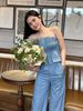 Set Bộ Strapless Tube Long Pant