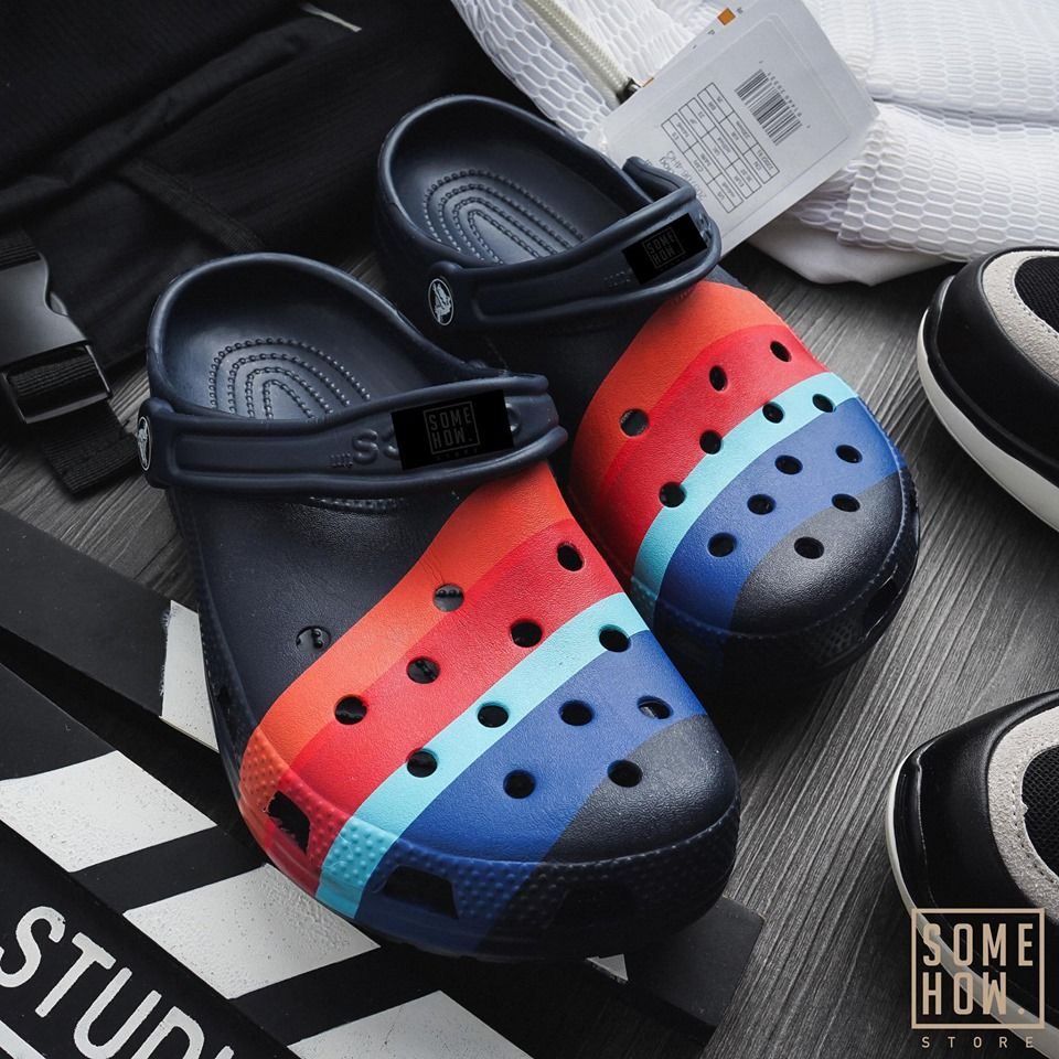 Dép Crocs Xanh 4 Sọc